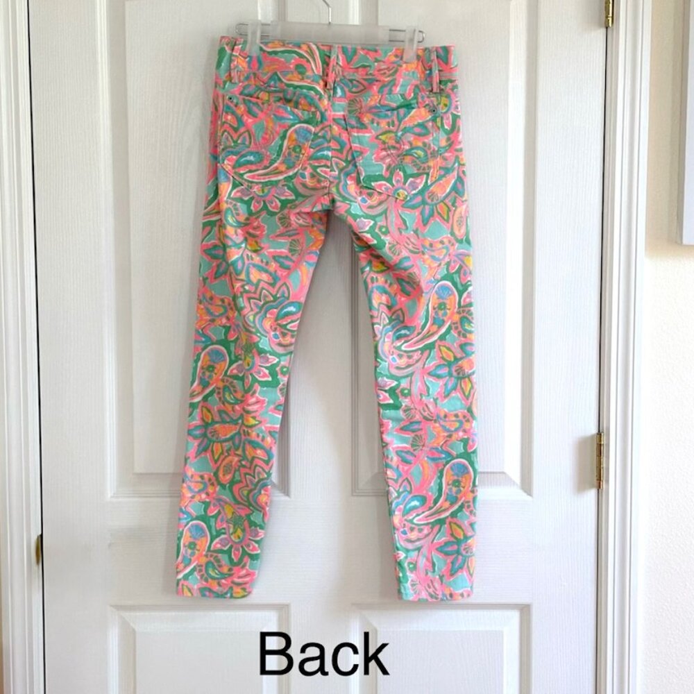 Lilly Pulitzer Worth Skinny Mini Jeans Size 0 Crop Jeans Multi Color - Picture 2 of 13